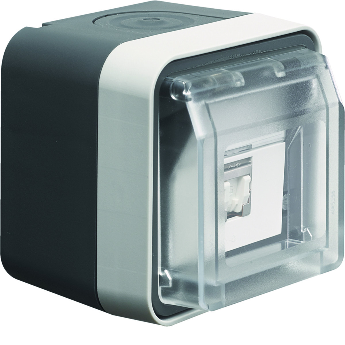 Data-Aansluiting cat 6. met behuizing, W.1, grijs