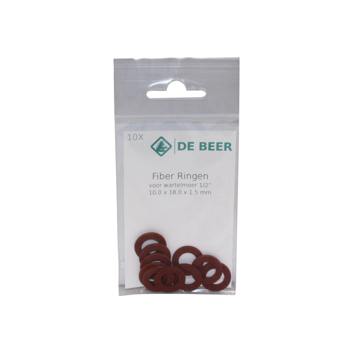 DE BEER Dichtingsassortimenten Beer 10X fiber-ring 17x24x2 MM 3/4", KTW,W270