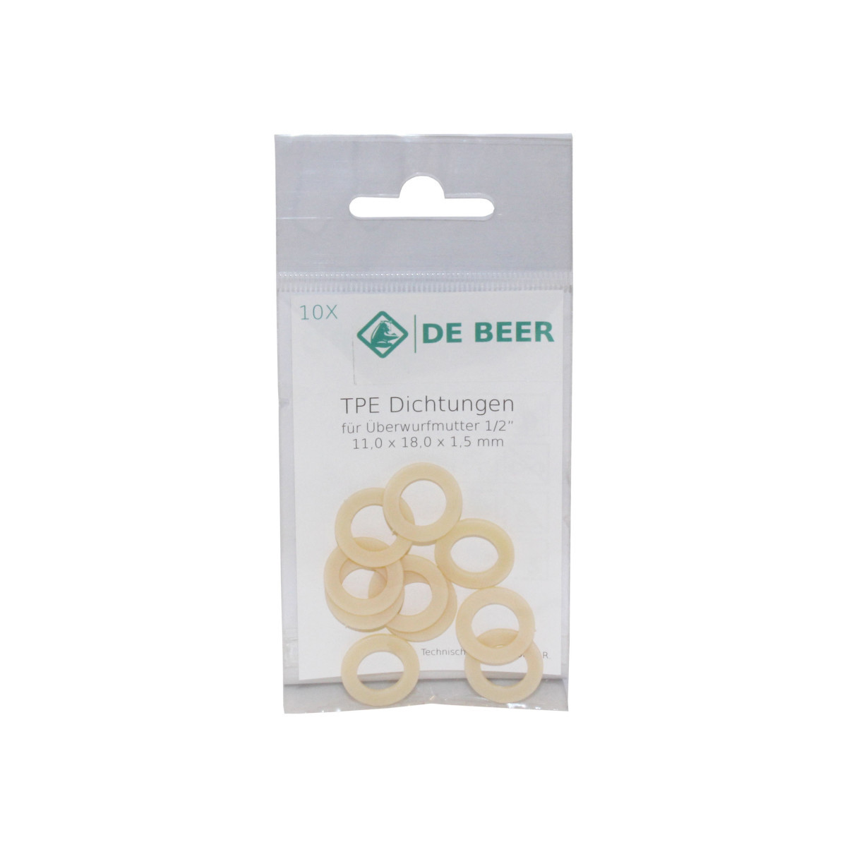 DE BEER Dichtingsassortimenten Beer 10X körotpe-ring 15x24x3 MM 3/4", KTW,W270