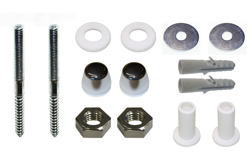 DE BEER Sanitair bevestigingen Bev. set V. urinoir m12x140 verzinkt sierkappen 42 MM chroom