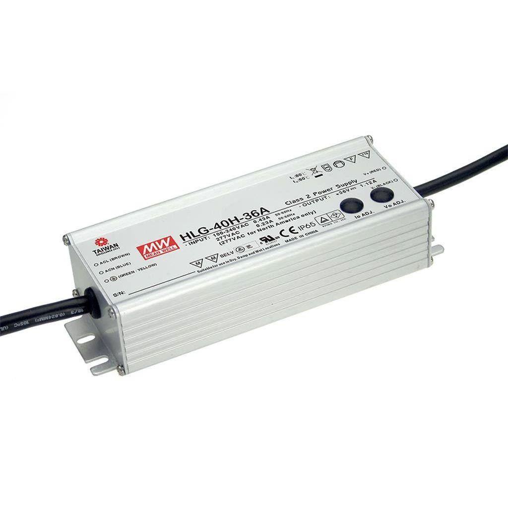 DecaLED LED Voedingen Meanwell Voeding 40va 24V 1.7a HLG-40H-20a