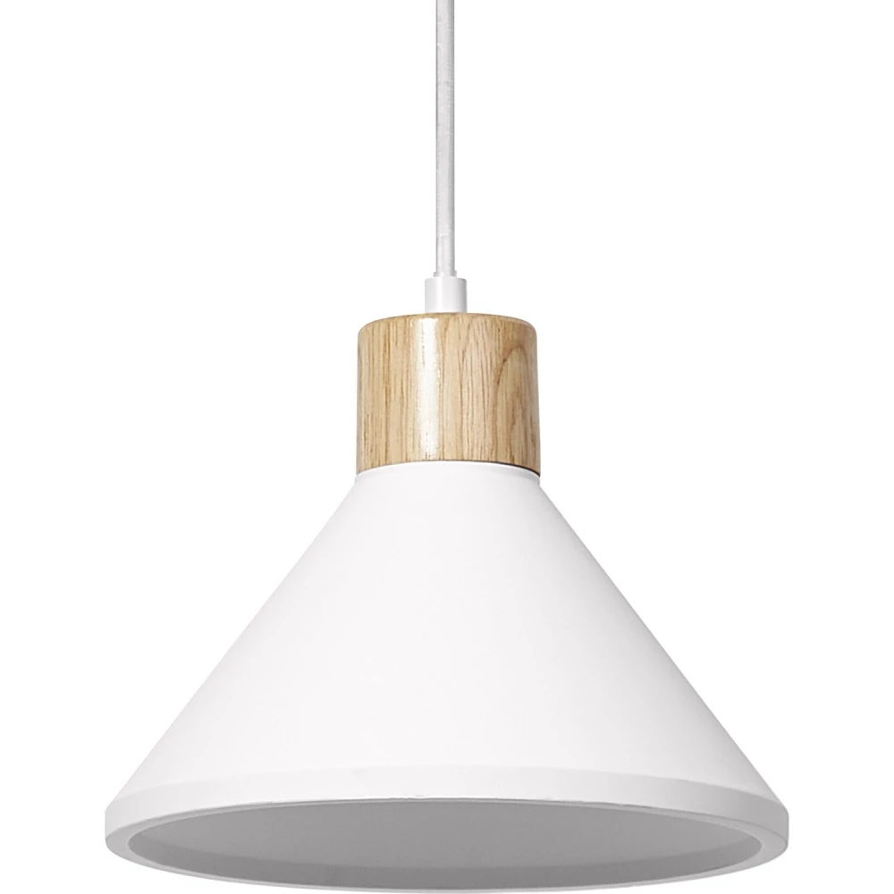 Decor Plaster wood pendant 220 MM e27 white