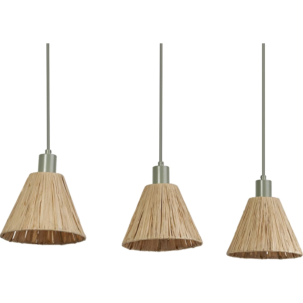 Decor Raffia pendant linear 3xe27 green