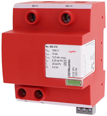 Dehn combo YPV FM combined arrester for PV systems up to 1500 V DC