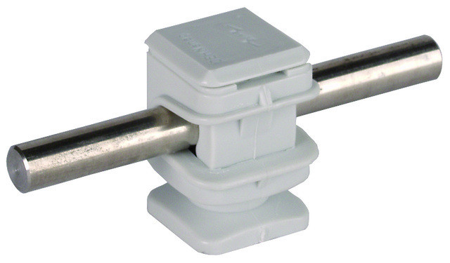Dehn Conductor Holder snap plastic grey H 16MM F. RD 8MM with M6 thread