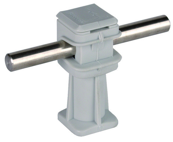 Dehn Conductor Holder snap plastic grey H 36MM F. RD 8MM with M6 thread