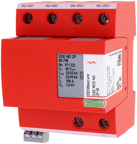 Dehn Coordinated Type 1 lightning current arrester secure NG for DC cir