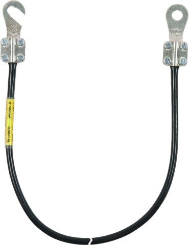 Dehn Earthing Cable 10MM² / L 3.0M black W. 1 cable lug (D) M10 A.(B) M8/M1