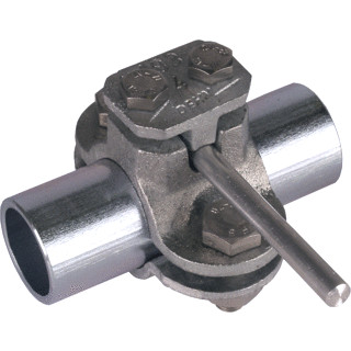Dehn Earthing pipe clamp D 21MM W.connect.clamp RD 4-10MM mci / ST/TZN