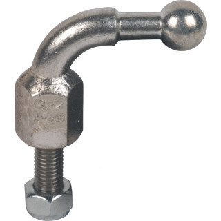 Dehn Fixed ball point D=25MM angled (90°) with threaded bolt and nut m12x4