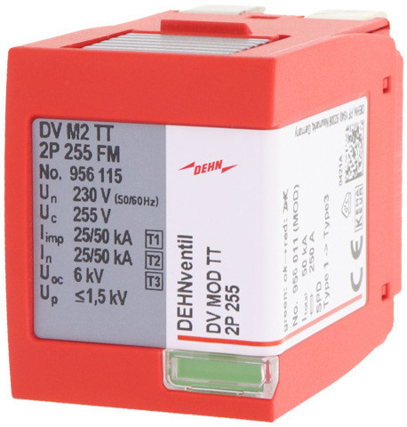 Dehn Protection Module combined arrester type 1+2+3 two-pole for DV M2 TT 2