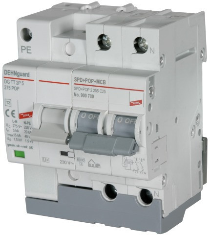 Dehn Surge Protective devices for circuit breakers 2-pole C25 A