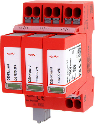 Dehn Type 2+3 surge arrester guard MP FM 3-pole uc 275V TNC