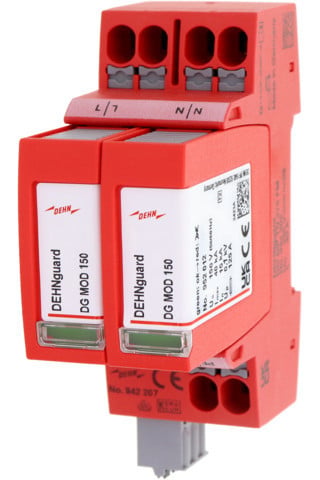 Dehn Type 2+3 surge arrester guard MP FM single-phase uc 150V TN system