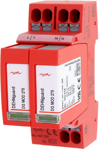 Dehn Type 2+3 surge arrester guard MP single-phase uc 275V TN systems