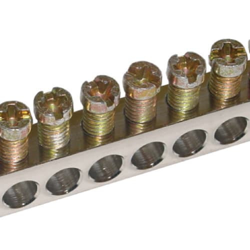 Dijkman Elektrotechniek Aardnulrail LKS-1/25 aard-nulrail vernikkeld 1M 130 polen