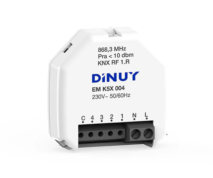 Dinuy KNX Radio Frequency Devices KNX-RF+ universele interface 4 ingangen 230V inbouwdoos