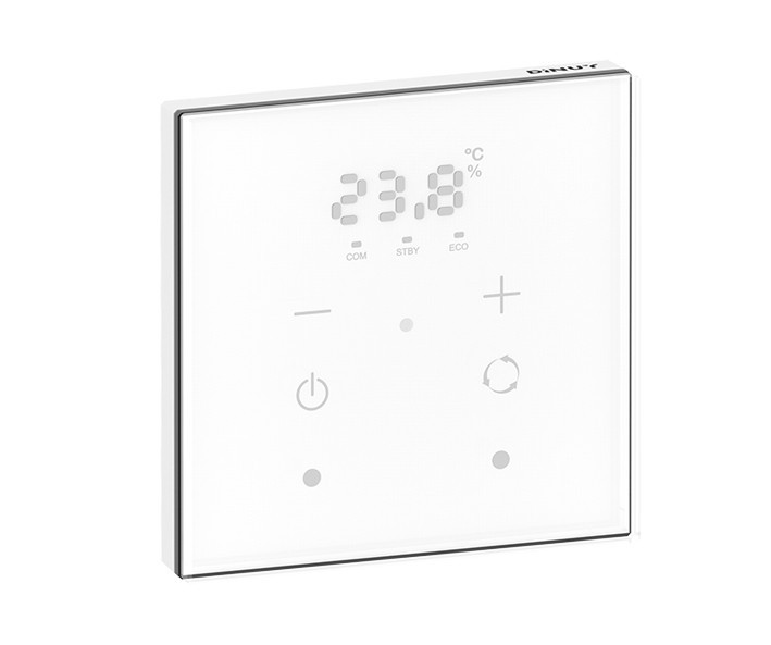 Dinuy KNX – Twisted Pair (KNX-PT) Witte capacitieve thermostaat met 2 drukknoppen hvac