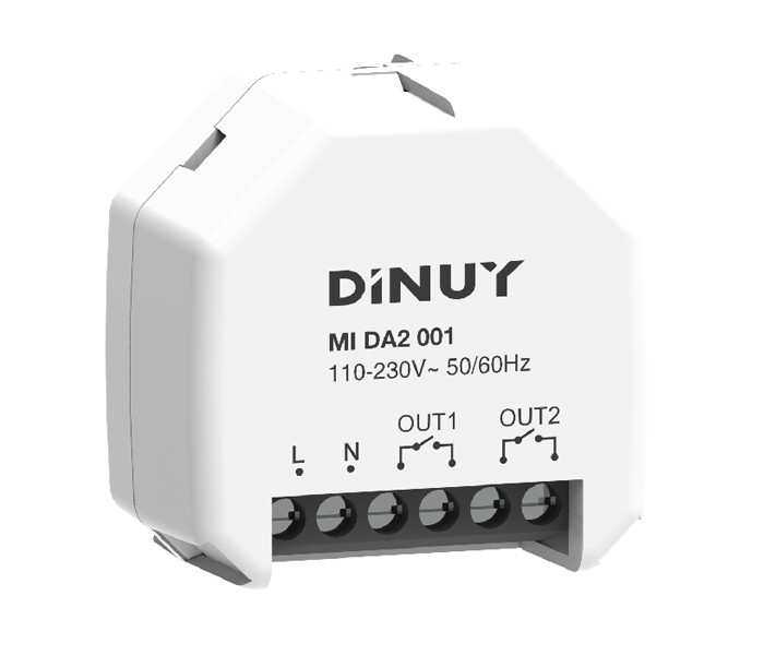 Dinuy MI 2 kanaals schakelactor 10a met dali-2 ingang