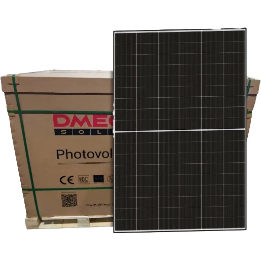 Dmegc Zonnepaneel 460WP transparant / black frame N-type glass/glass 2.0MM bifacial HC 30MM met MC4-evo 2a connector (volle pallet van 36 stuks)
