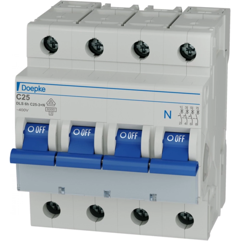 Doepke Inst.aut. DLS 6H 6ka 25a/C-kar./3P+N