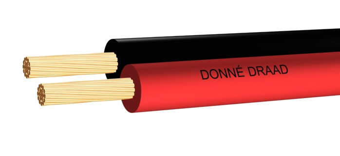 Donné Luidsprekersnoer LSS Eca pol,rib-D- RD/BK 2x0,35 MM2