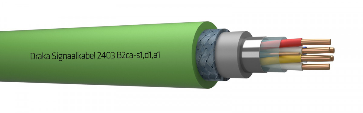 Draka 2400 b2ca signaalkabel 12x2x0,8MM groen 833642NN