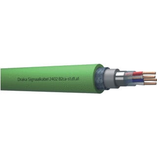 Draka 2400 b2ca signaalkabel 2x2x0,8MM groen 833640NN
