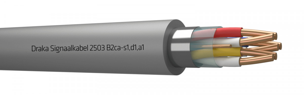 Draka 2500 b2ca signaalkabel 3x2x0,8MM grijs H500