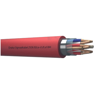 Draka 2500 BM b2ca signaalkabel 6x2x0,8MM rood 833263H5