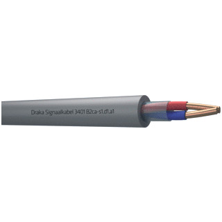 Draka 3400 b2ca signaalkabel 1x2x0,8MM grijs 833459NN