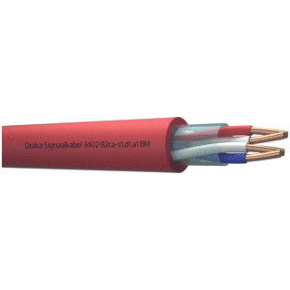 Draka 3400 BM signaalkabel b2ca rood2x2x0,8MM