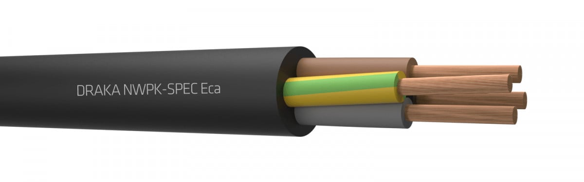 Draka NWPK spec eca mantelleiding 4x6mm² rubber eca 500M haspel 820751H5