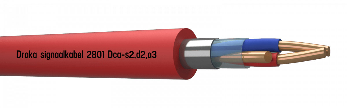Draka 2800 signaalkabel afg dca BM rood 1x2x1,5MM² - 500MTR
