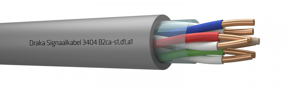 Draka 3400 b2ca signaalkabel grijs 1x2x1,5MM 833652LB