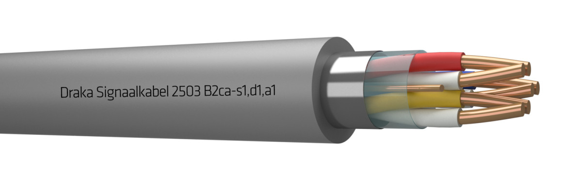 Draka Signaalkabel 2500 Sign Kab afg b2ca gy#1x2x2,5MM2 2501.250