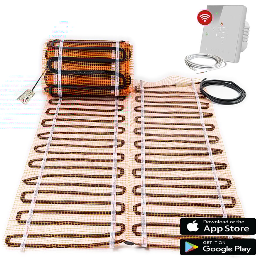 DRL E-Comfort Elektr. vloerverwarming mat 2,5M2 150W/M2 + wifi thermostaat wit