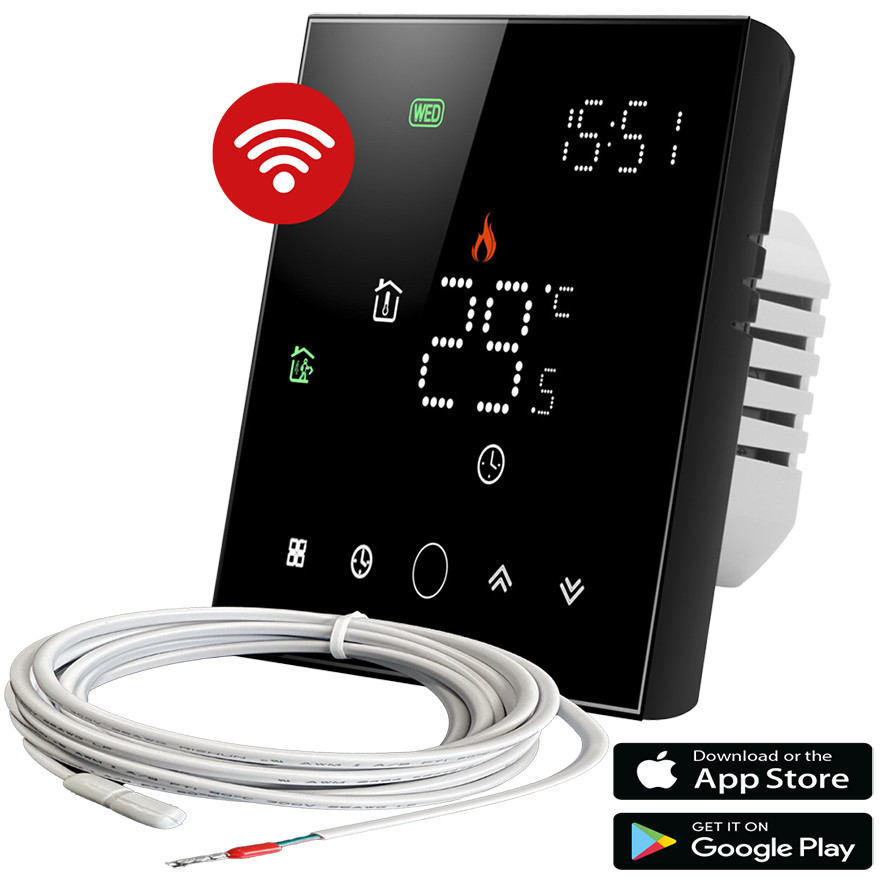 DRL E-Comfort Thermostaat Wifi met temperatuur sensor zwart
