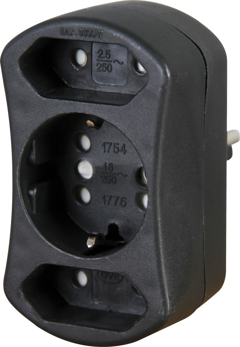 Kopp Adapters Duoversal-Adapter: 2V SH euro- en 1V ra SH of 4V SH euro zwart