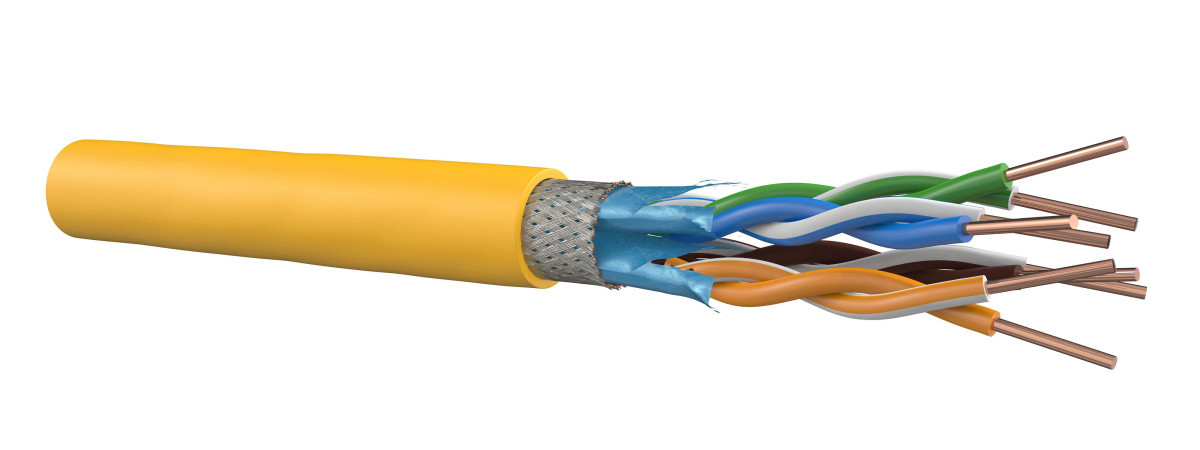 Dynamic Datakabel Cca S/FTP cat 7 - 4x2xawg23/1 LSZH cca - s1a,D1,a1- geel