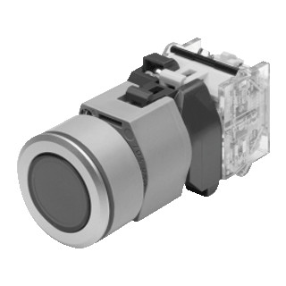 Eao Drukknop grijs verz/ alum. frontelement D=35 stap verlicht