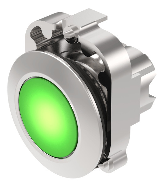 Eao Illuminated pushbutton actuator green transparent lens