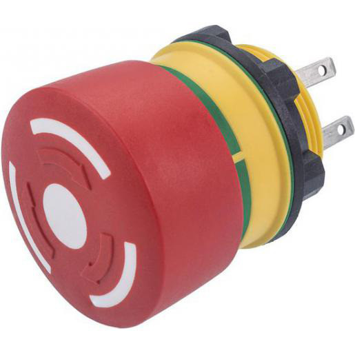 Eao Noodstopschakelaar 1nc+1no onverlicht solder-faston contacte