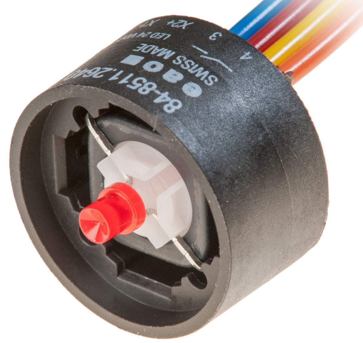 Eao Schakelelement met led rood 24VDC 1no met vlakbandkabel 300 MM goud