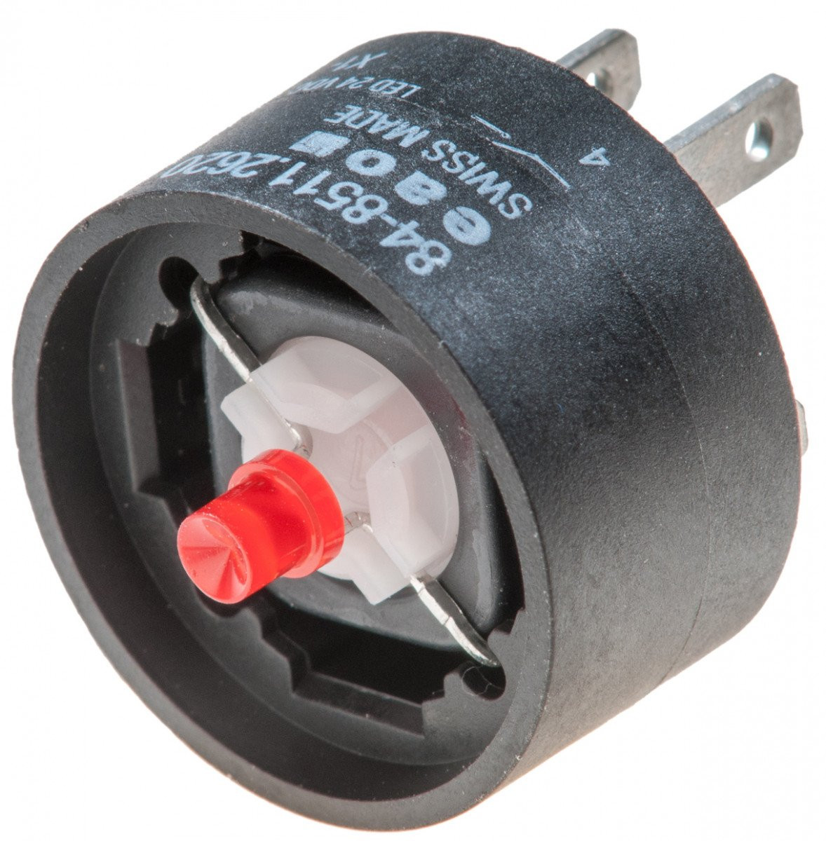 Eao Schakelelement met led verl.groen 12VDC 1N.O.goudcontact soldeer/F