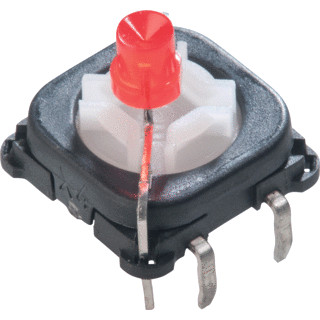 Eao Schakelelement verlicht led rood LS 1M printmontage 2,2VDC/20ma