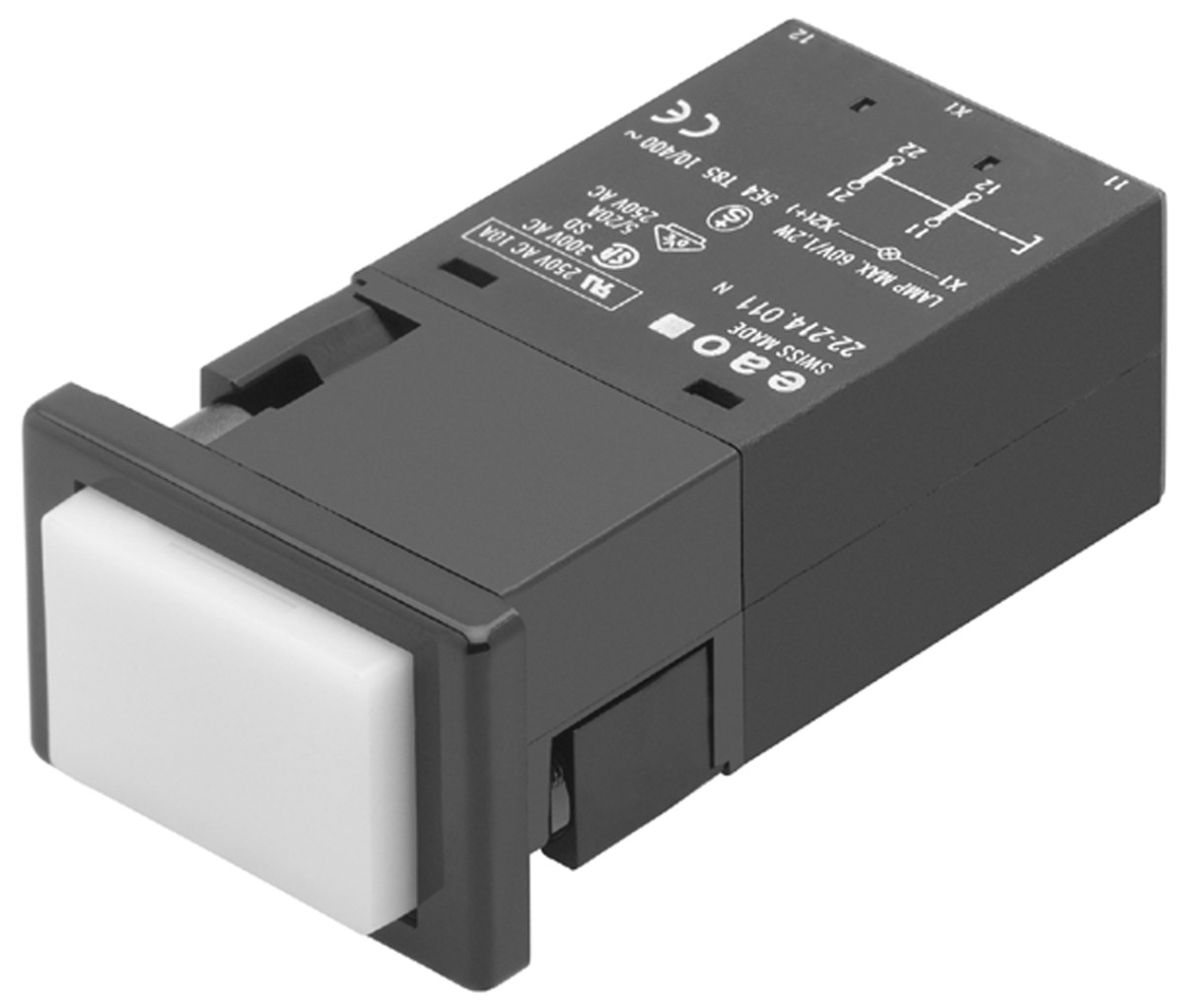 EAO Serie 22 Drukknop 24x36 puls 1M verlicht