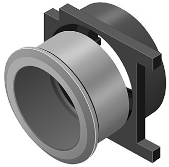EAO Serie 61 Inbouwmodule Drukknop zwart D25 aluminium