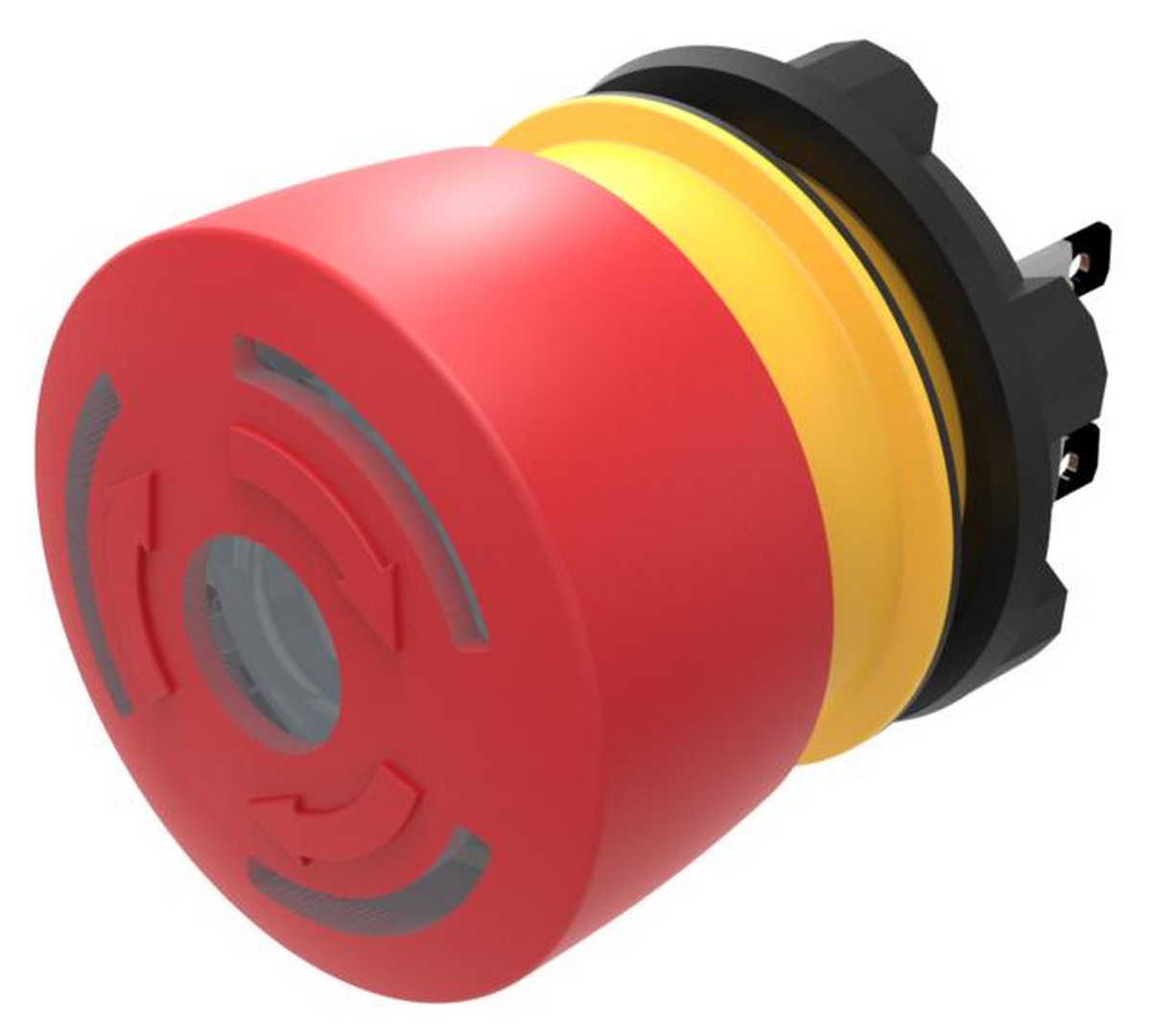 EAO Serie 84 E-Stop pushbutton, 2NC, ill bicol led red/green W. resistor, solder