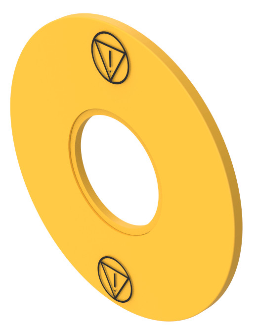 Eao Tekstplaat noodstop geel D60MM symbol (e-stop iec